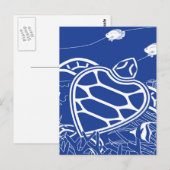 Hawaii Blue Turtle Postkarte (Vorne/Hinten)