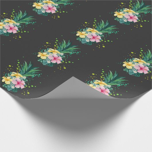 Hawaii Blume Ananas Geschenkpapier (Ecke)