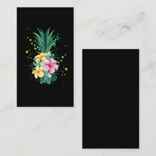 Hawaii Blume Ananas Visitenkarte (Vorne/Hinten)