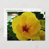 Hawaii Blume Gelber Hibiskus Postkarte (Vorne/Hinten)