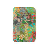 Hawaii Blume Hula Vintage Blumengrafik Badematte (Vorderseite Vertikal)