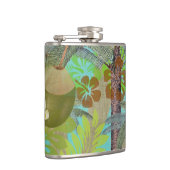 Hawaii Blume Hula Vintage Blumengrafik Flachmann (Rechts)