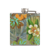 Hawaii Blume Hula Vintage Blumengrafik Flachmann (Rückseite)