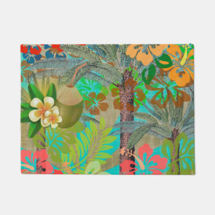 Hawaii Blume Hula Vintage Blumengrafik Fußmatte