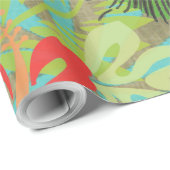 Hawaii Blume Hula Vintage Blumengrafik Geschenkpapier (Rolleneckpunkt)