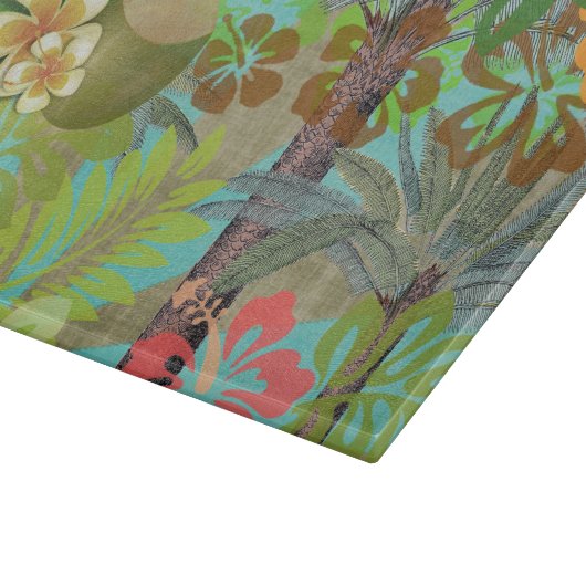 Hawaii Blume Hula Vintage Blumengrafik Schneidebrett (Ecke)