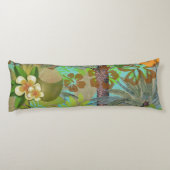 Hawaii Blume Hula Vintage Blumengrafik Seitenschläferkissen (Rückseite)