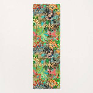 Hawaii Blume Hula Vintage Blumengrafik Yogamatte