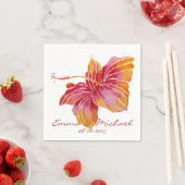 Hawaii Blume Personalisiert Hochzeitspapier Napkin Serviette (Beispiel)
