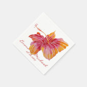 Hawaii Blume Personalisiert Hochzeitspapier Napkin Serviette (Ecke)