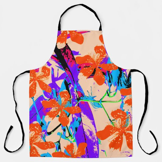 Hawaii-Blume rosa und Lila Schürze (Vorderseite)