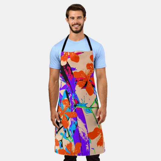 Hawaii-Blume rosa und Lila Schürze (Getragen)