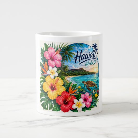 Hawaii Blumen Jumbo-Tasse (Vorderseite)