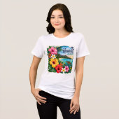 Hawaii Blumen Tri-Blend Shirt (Vorderseite voll)