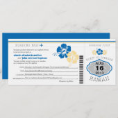 Hawaii Boarding Pass Hochzeit Einladung (Vorne/Hinten)