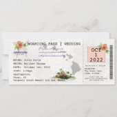 Hawaii Boarding Pass Ticket Hochzeit Einladung (Vorderseite)