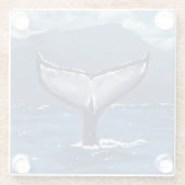 Hawaii Buckelwal Schwanz Kunst Glasuntersetzer (Rückseite)