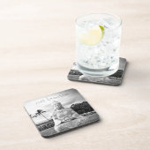 Hawaii Buddha Black and White Foto Atmen Sie einfa Getränkeuntersetzer (Rechte Seite)