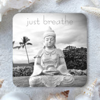 Hawaii Buddha Black and White Foto Atmen Sie einfa