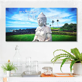 Hawaii Buddha Coastal Foto Inspiration Zitat Leinwanddruck