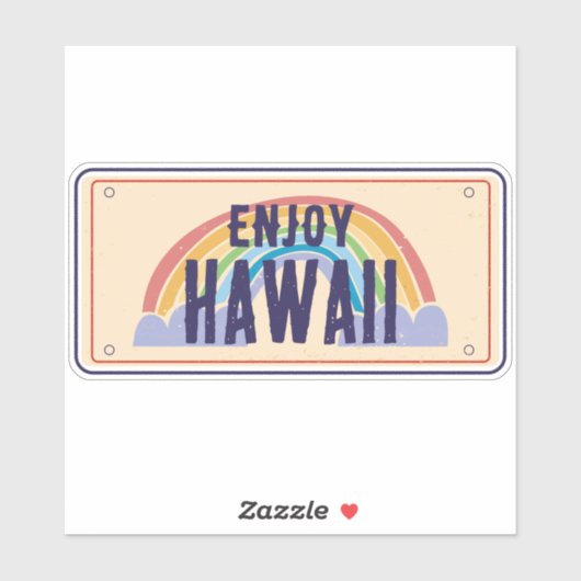 HAWAII CAR PLATE ENJOY HAWAII AUFKLEBER (Blatt)