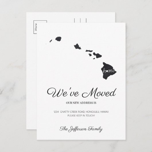 Hawaii Chalkboard Staat Karte Verschieben Postkart (Vorne/Hinten)