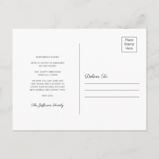 Hawaii Chalkboard Staat Karte Verschieben Postkart (Rückseite)