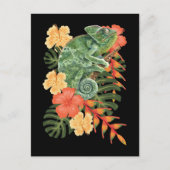 Hawaii Chameleon Blume Reptile Postkarte (Vorderseite)