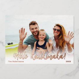 Hawaii Christmas Foto Card Foil Mele Kalikimaka Folien Feiertagskarte