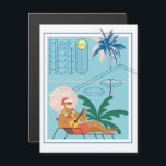 Hawaii Christmas Santa Travel Tropical Beach Magnetkarte<br><div class="desc">Santa kommt in den Urlaubssgeist mit der frische Küstenluft,  dem unberührten tropischen Strand und den Palmen. Frohe Weihnachten in hawaiianisch.</div>