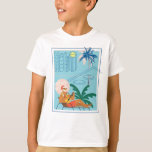 Hawaii Christmas Santa Travel Tropical Beach T-Shirt<br><div class="desc">Santa kommt in den Urlaubssgeist mit der frische Küstenluft,  dem unberührten tropischen Strand und den Palmen. Frohe Weihnachten in hawaiianisch.</div>