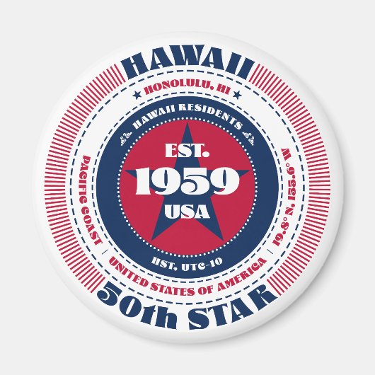 Hawaii Circle Typografie Souvenir Magnet (Vorne)