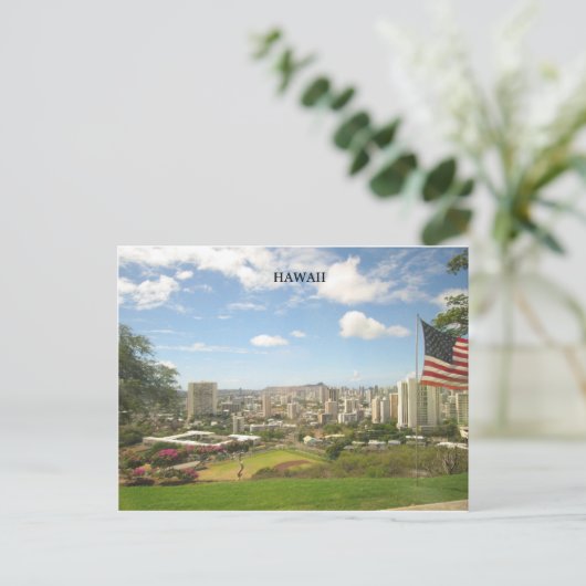 Hawaii Cityscape Postkarte (Stehend Vorderseite)
