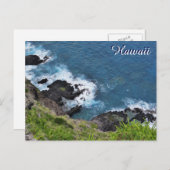 Hawaii Cliff Ocean Waves Landschaftliche Sicht Postkarte (Vorne/Hinten)