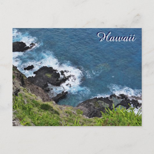 Hawaii Cliff Ocean Waves Landschaftliche Sicht Postkarte (Vorderseite)