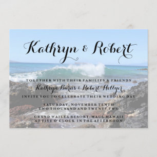 Hawaii Coast Makena Cove Wedding Einladung