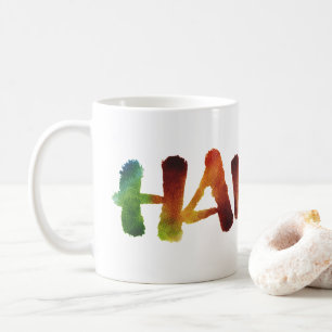 Hawai'i Color Wrap Lettering Kalligrafie Hawaii Kaffeetasse