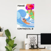 Hawaii - Continental - Vintage Reiseposter Poster (Heimbüro)