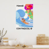 Hawaii - Continental - Vintage Reiseposter Poster (Küche)