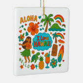 Hawaii Custom USA Family Trip Halten Sie Weihnacht Keramikornament (Rechts)