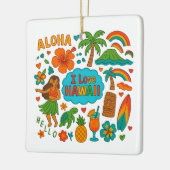 Hawaii Custom USA Family Trip Halten Sie Weihnacht Keramikornament (Links)