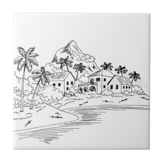 Hawaii-Design Fliese (Vorderseite)