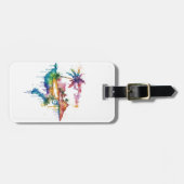 Hawaii Design mit bunten Spritzern Gepäckanhänger (Vorderseite horizontal)