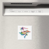 Hawaii Design mit bunten Spritzern Magnet (In Situ (Geschirrspüler))