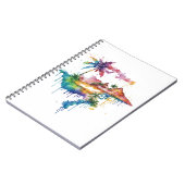 Hawaii Design mit bunten Spritzern Notizblock (Linke Seite)