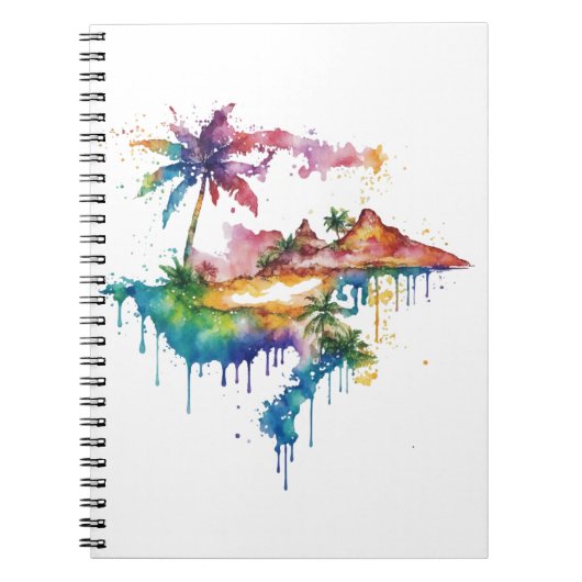 Hawaii Design mit bunten Spritzern Notizblock (Vorderseite)