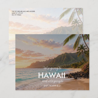 Hawaii Destination Hochzeit Save the Date Ankündigungspostkarte