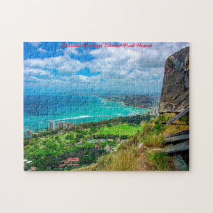 Hawaii Diamond Head. Frohe Weihnachten Puzzle