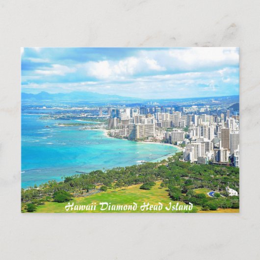 Hawaii Diamond Head Island Postkarte (Vorderseite)