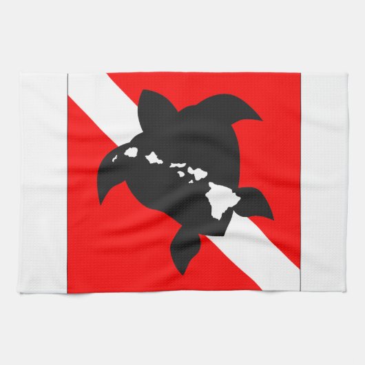 Hawaii Dive Flag Geschirrtuch (Horizontal)